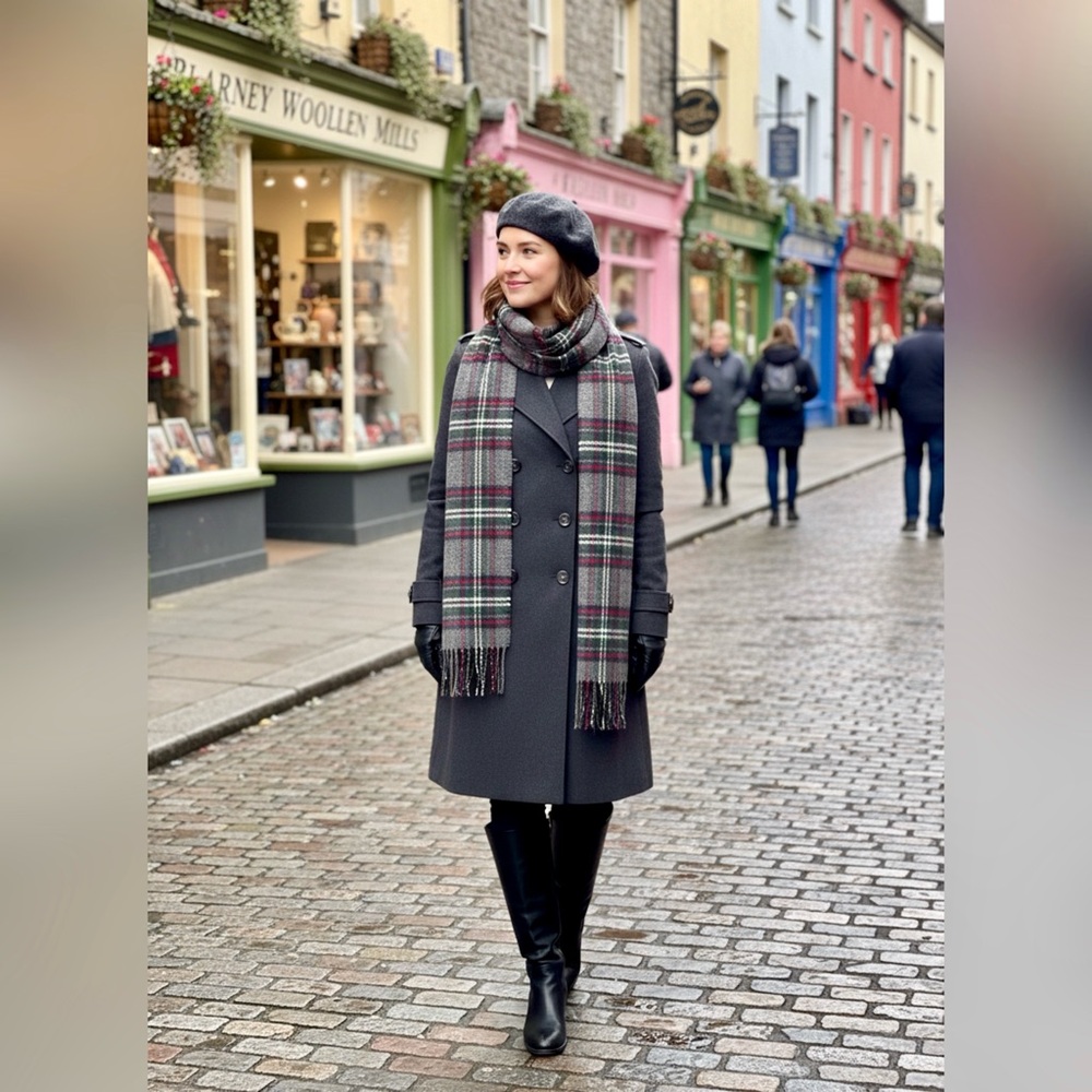 Blarney Woollen Mills Irish Wool Scarf - Tartan Plaid, Made in Ireland